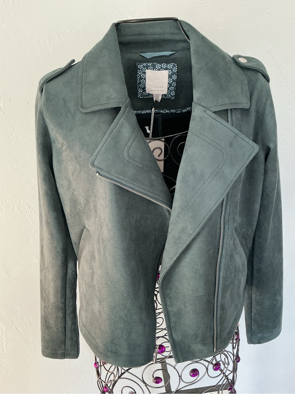 NWT LC Lauren Conrad Faux Suede Moto Jacket